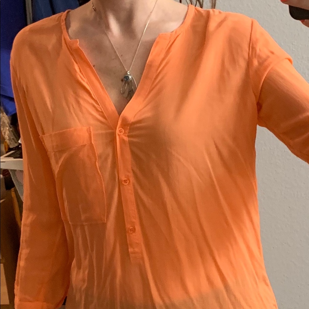 NWT Peach flowy top from Anthropologie